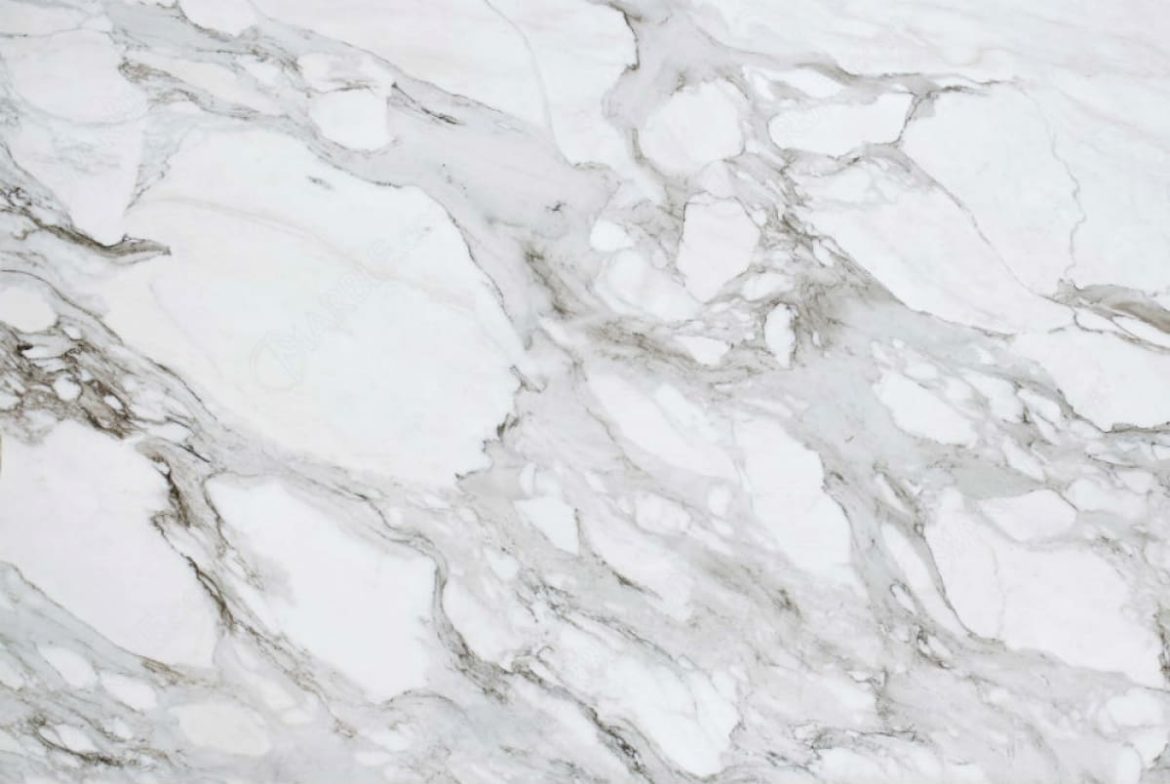 Calacatta Marble in Egypt; Creamy White Color Thick Bold Gray Gold Vein