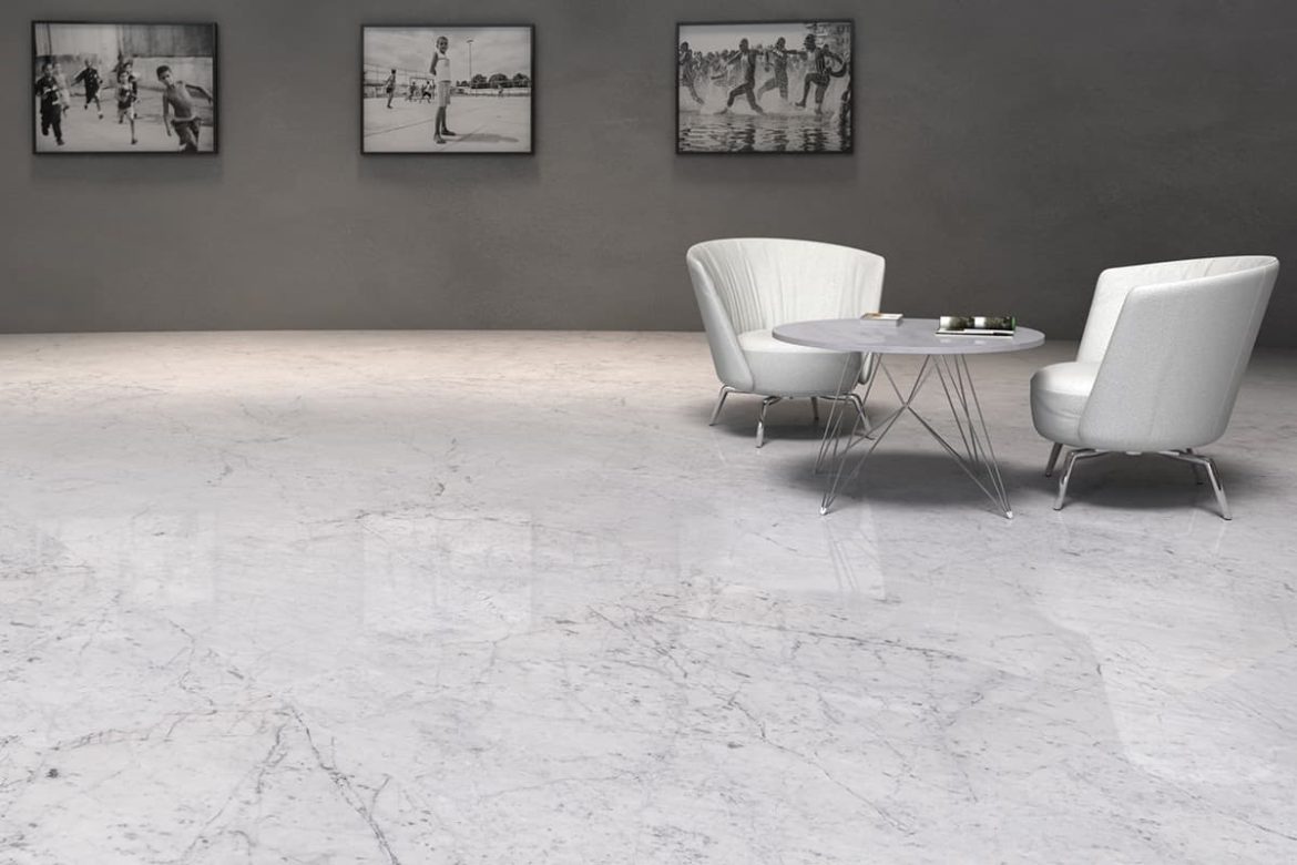 Carrara Marble in Egypt; Building Decoration Light Background Gray Golden Streaks